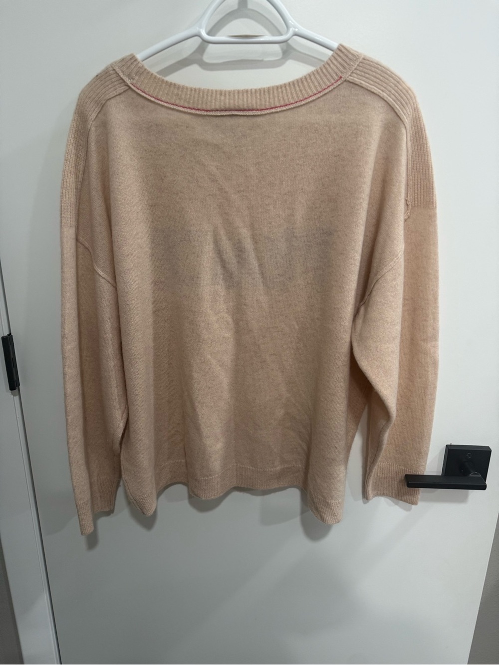 Saturday Sunday Anthropologie Knit Sweater, Peace Graphic, Beige Blue, L - Picture 3 of 4